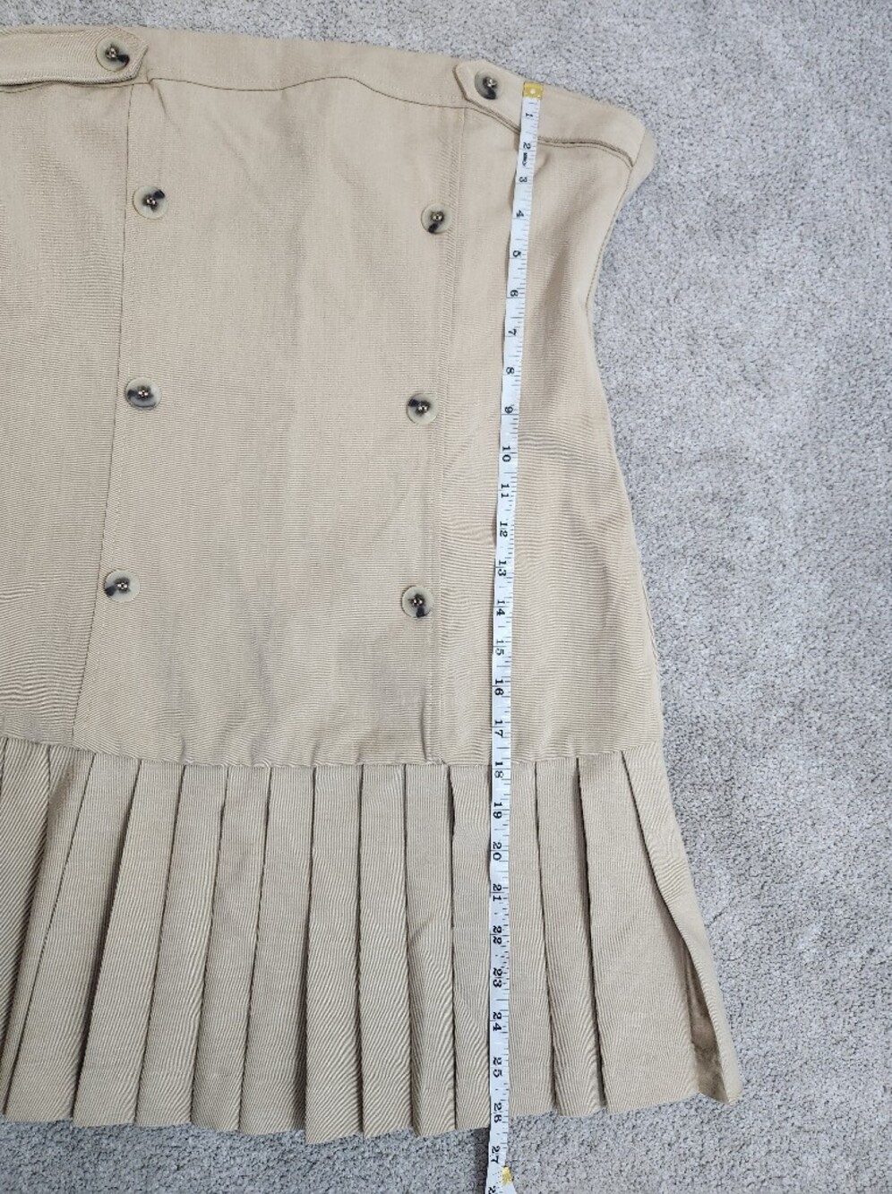 Anthropologie Maeve Flat White Strapless Pleated Prep Dress Academia Collegiate - Picture 7 of 12